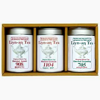 箱入ギフト 3缶 リーフティー　アッサム　ディンブラ　ダージリン